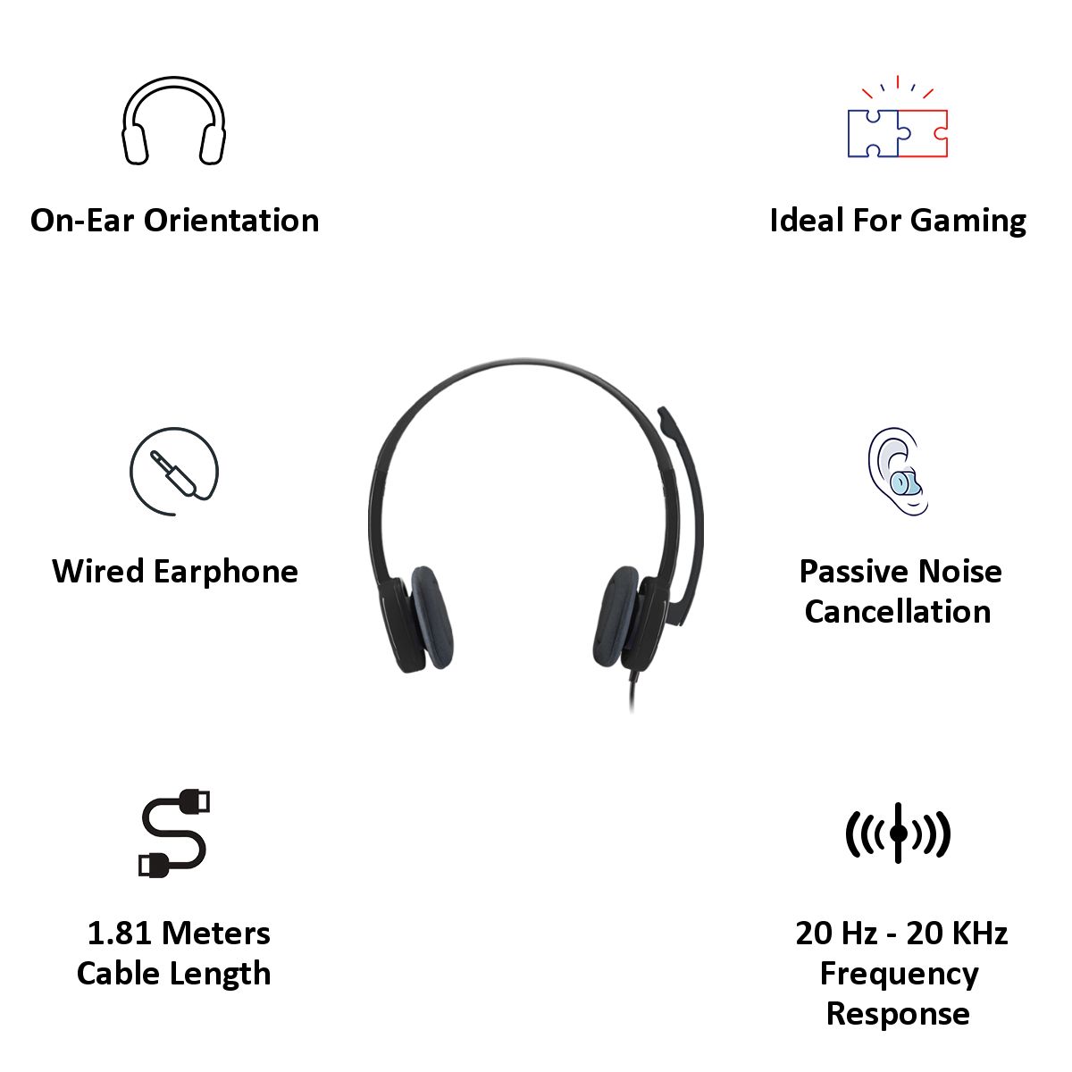Logitech Stereo Headset H151 (Black) - Price, Specifications & Features